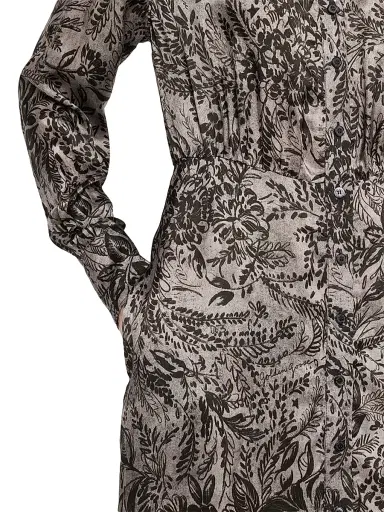 Golden Goose Women's Golden Floral A-Line Shirtdress - Grey - Size 10 | Thumbnail 5 Golden Goose Women's Golden Floral A-Line Shirtdress - Grey - Size 10 | Thumbnail 5