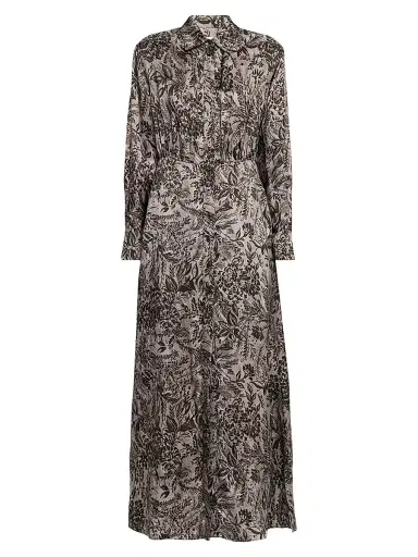 Golden Goose Women's Golden Floral A-Line Shirtdress - Grey - Size 10 | Thumbnail 1 Golden Goose Women's Golden Floral A-Line Shirtdress - Grey - Size 10 | Thumbnail 1