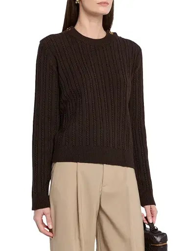 Golden Goose Women's Journey Ofra Cable-Knit Sweater - Brown - Size XXS | Thumbnail 3