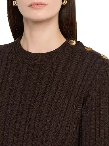 Golden Goose Women's Journey Ofra Cable-Knit Sweater - Brown - Size XXS | Thumbnail 5