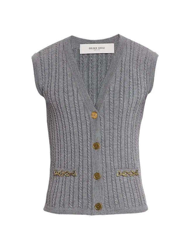 Men's Journey Cable-Knit Sweater Vest - Grey