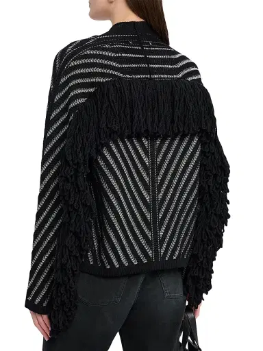 Golden Goose Women's Journey Olidia Fringed Cardigan - Black - Size XXS | Thumbnail 4