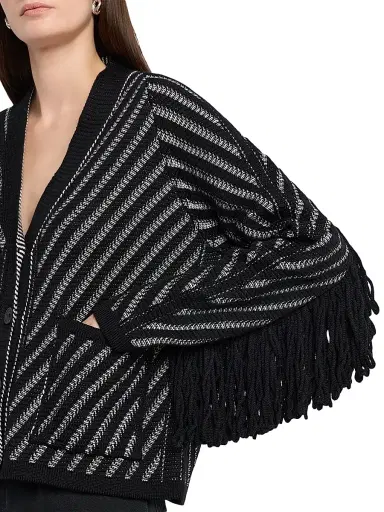 Golden Goose Women's Journey Olidia Fringed Cardigan - Black - Size XXS | Thumbnail 5