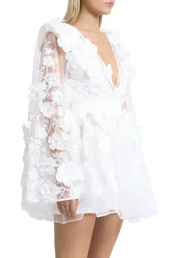 Zhivago Women's Isadora Floral Applique Minidress - White - Size 8 | Thumbnail 4 Zhivago Women's Isadora Floral Applique Minidress - White - Size 8 | Thumbnail 4