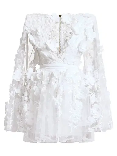 Zhivago Women's Isadora Floral Applique Minidress - White - Size 8 | Thumbnail 1 Zhivago Women's Isadora Floral Applique Minidress - White - Size 8 | Thumbnail 1