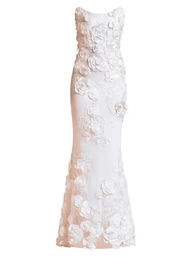 Zhivago Women's Aonia Floral Appliqué Mermaid Gown - Ivory - Size 10 | Thumbnail 1 Zhivago Women's Aonia Floral Appliqué Mermaid Gown - Ivory - Size 10 | Thumbnail 1