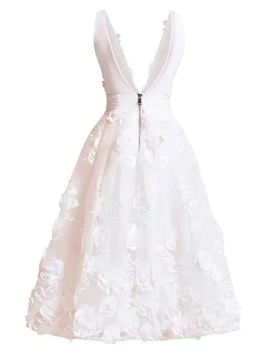Zhivago Women's Odette Floral Applique Tea-Length Dress - Ivory - Size 12 | Thumbnail 2 Zhivago Women's Odette Floral Applique Tea-Length Dress - Ivory - Size 12 | Thumbnail 2