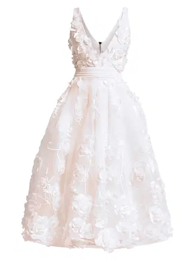 Zhivago Women's Odette Floral Applique Tea-Length Dress - Ivory - Size 12 | Thumbnail 1 Zhivago Women's Odette Floral Applique Tea-Length Dress - Ivory - Size 12 | Thumbnail 1