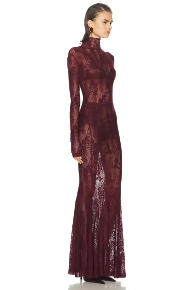 Norma Kamali Long Sleeve Turtleneck Fishtail Gown | Thumbnail 2
