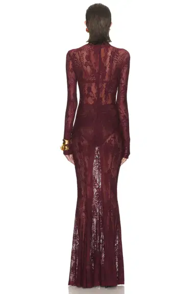 Norma Kamali Long Sleeve Turtleneck Fishtail Gown | Thumbnail 3