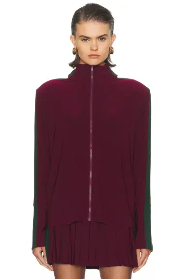 Norma Kamali Side Stripe Turtleneck Jacket | Thumbnail 1 Norma Kamali Side Stripe Turtleneck Jacket | Thumbnail 1
