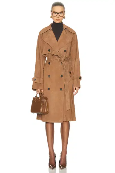 L'Academie Dara Suede Trench Coat | Thumbnail 3 L'Academie Dara Suede Trench Coat | Thumbnail 3
