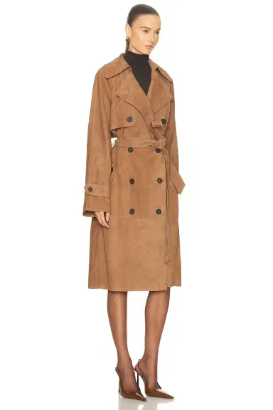 L'Academie Dara Suede Trench Coat | Thumbnail 4 L'Academie Dara Suede Trench Coat | Thumbnail 4