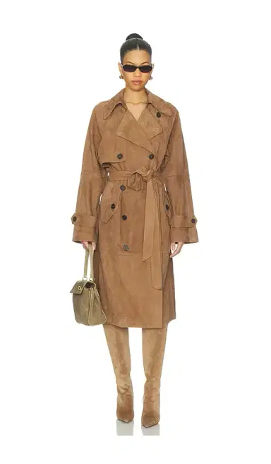 L'Academie Dara Suede Trench Coat | Thumbnail 1 L'Academie Dara Suede Trench Coat | Thumbnail 1