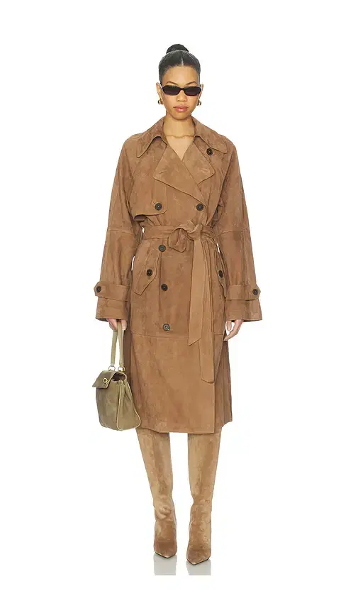 L'Academie Dara Suede Trench Coat