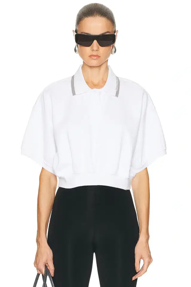 Alexander Wang Relaxed Cropped Cinched Polo Top