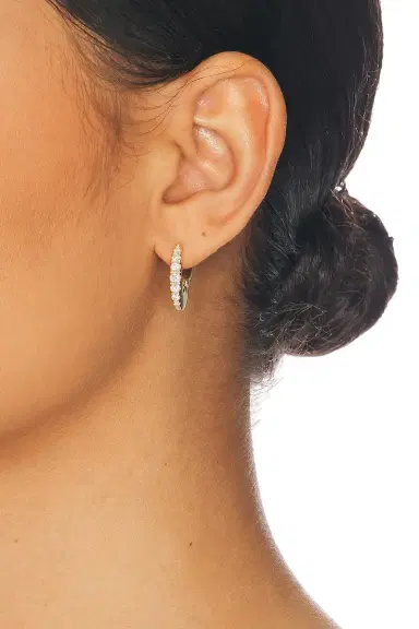 Melissa Kaye Lulu Small Hoop Earrings | Thumbnail 2