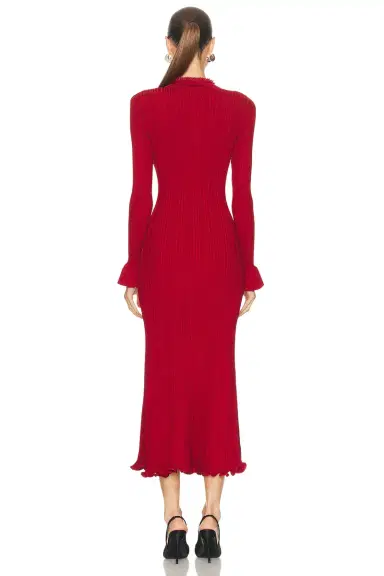 self-portrait Pearl Trim Midi Dress | Thumbnail 3