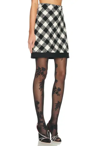 Valentino Damier Tweed Skirt | Thumbnail 2 Valentino Damier Tweed Skirt | Thumbnail 2