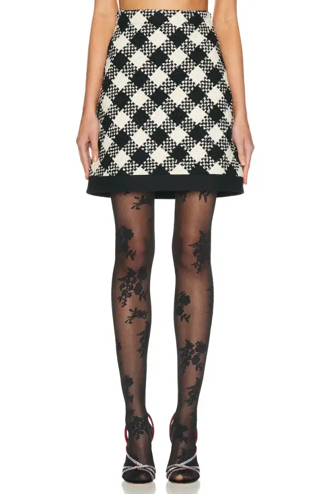 Valentino Damier Tweed Skirt