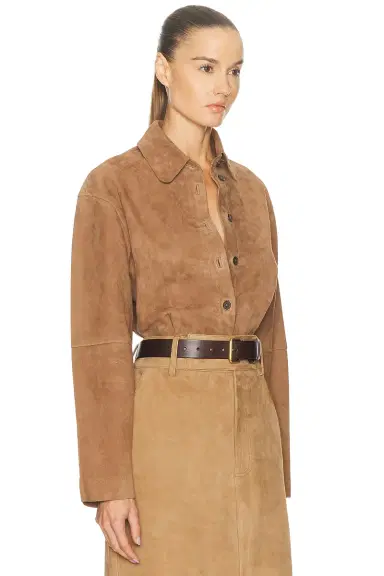 L'Academie Dara Suede Button-down Shirt | Thumbnail 2