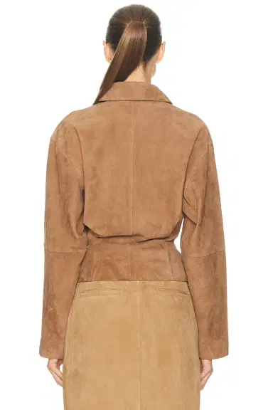 L'Academie Dara Suede Button-down Shirt | Thumbnail 3
