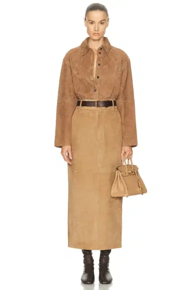 L'Academie Dara Suede Button-down Shirt | Thumbnail 4