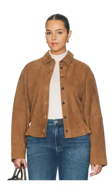 L'Academie Dara Suede Button-down Shirt | Thumbnail 10