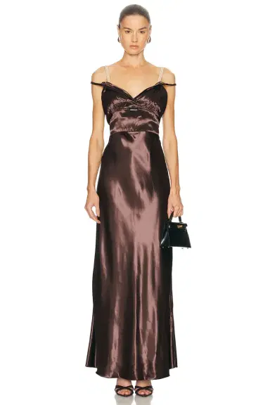 Miu Miu Satin Dress | Thumbnail 1 Miu Miu Satin Dress | Thumbnail 1