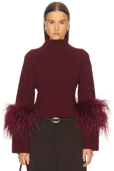 Lapointe Merino Mock Neck Classic Feather Sweater | Thumbnail 1 Lapointe Merino Mock Neck Classic Feather Sweater | Thumbnail 1