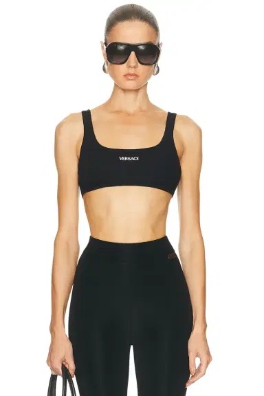Versace Cotton Rib Bra Top | Thumbnail 1
