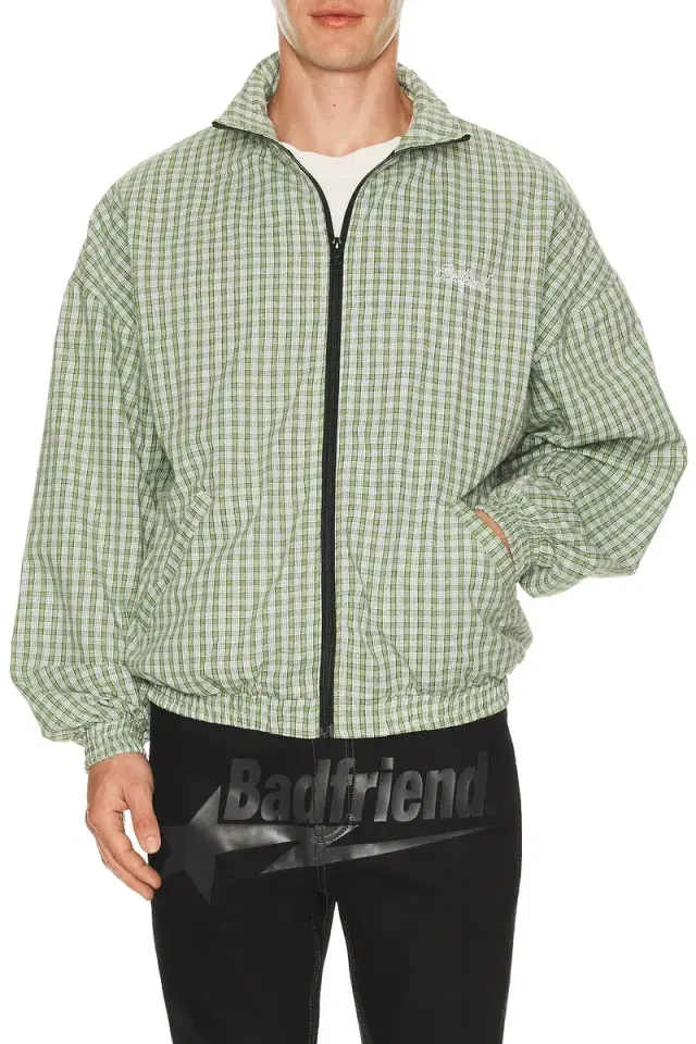 Badfriend Gingham Plaid Full Zip Jacket