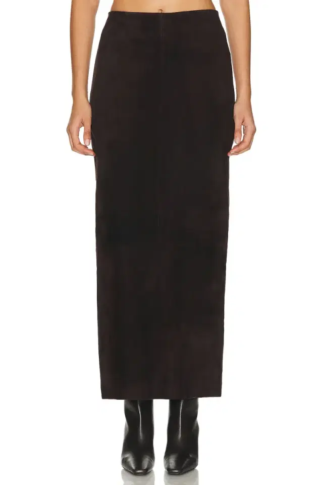 St. Agni Suede Column Skirt