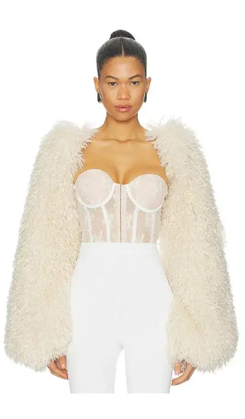 Aniye Records Nilde Faux Fur Bodysuit