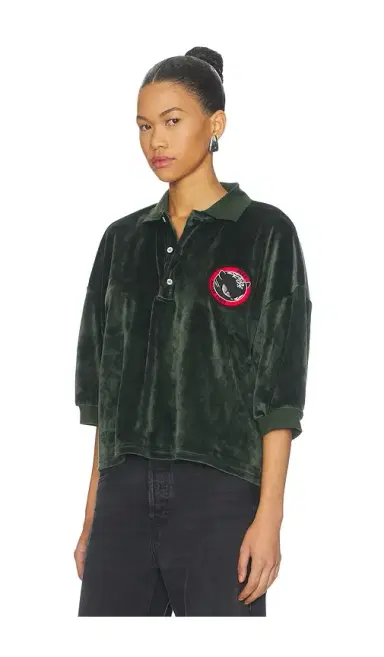 GCDS Chenille Kittho Patch Cropped Polo Shirt | Thumbnail 2