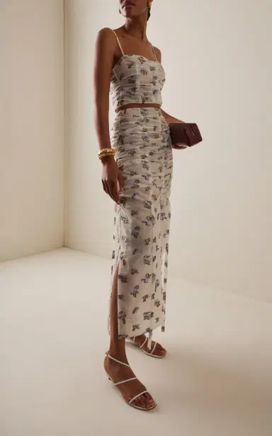 Ulla Johnson Liora Fil Coupe Organza Midi Skirt | Thumbnail 2