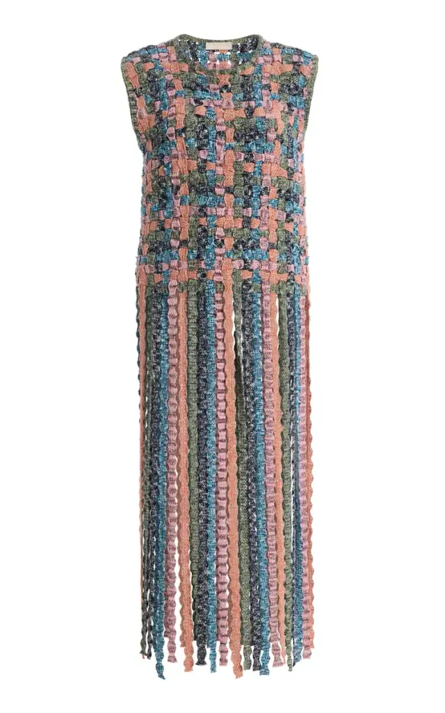 Ulla Johnson Victoria Fringed Macramé Cotton Knit Top