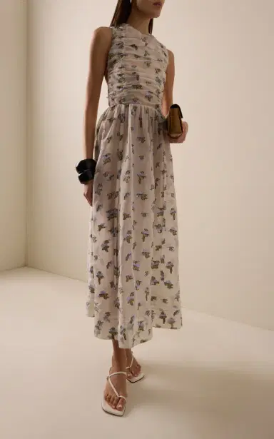 Ulla Johnson Fleurine Fil Coupe Organza Backless Midi Dress | Thumbnail 2