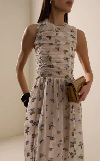 Ulla Johnson Fleurine Fil Coupe Organza Backless Midi Dress | Thumbnail 3