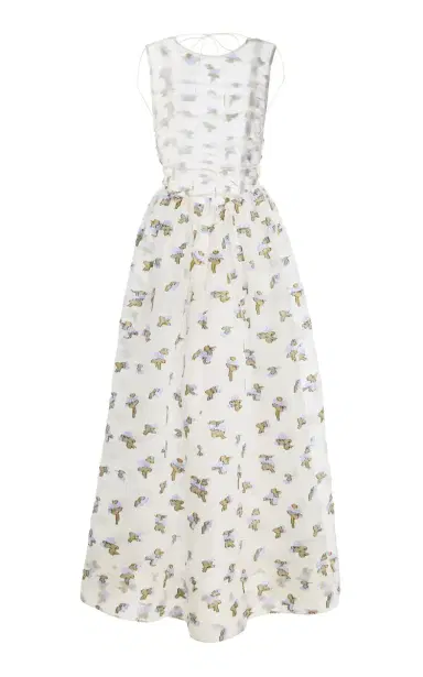 Ulla Johnson Fleurine Fil Coupe Organza Backless Midi Dress | Thumbnail 6