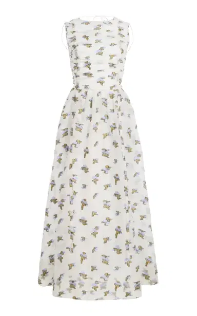 Ulla Johnson Fleurine Fil Coupe Organza Backless Midi Dress | Thumbnail 8
