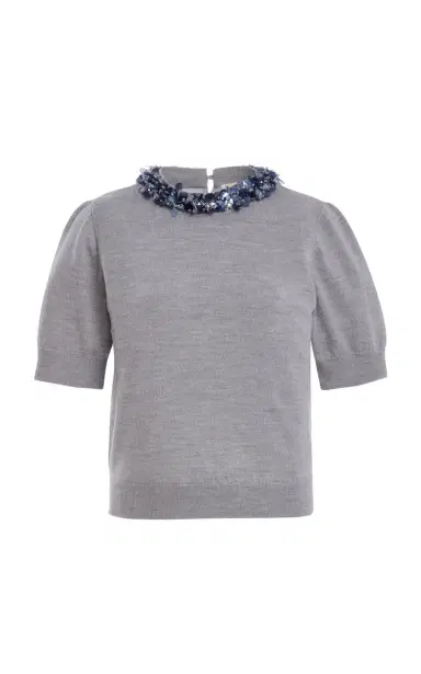 Ulla Johnson Jude Embellished Wool Top | Thumbnail 1