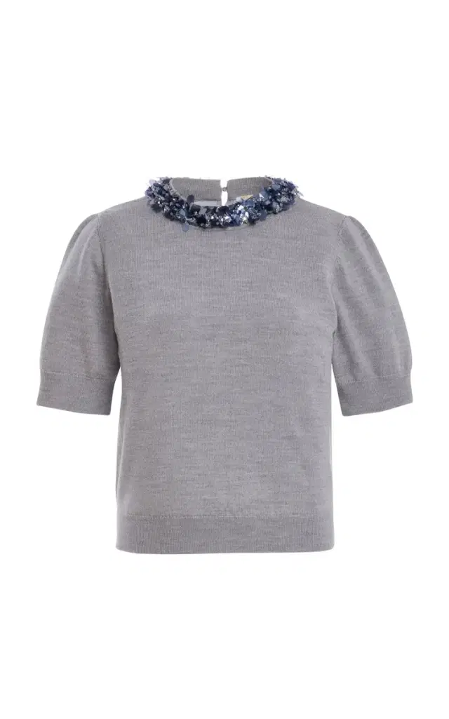 Ulla Johnson Jude Embellished Wool Top