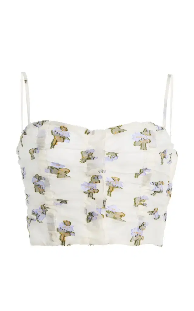 Ulla Johnson Sylvette Fil Coupe Organza Bustier Top