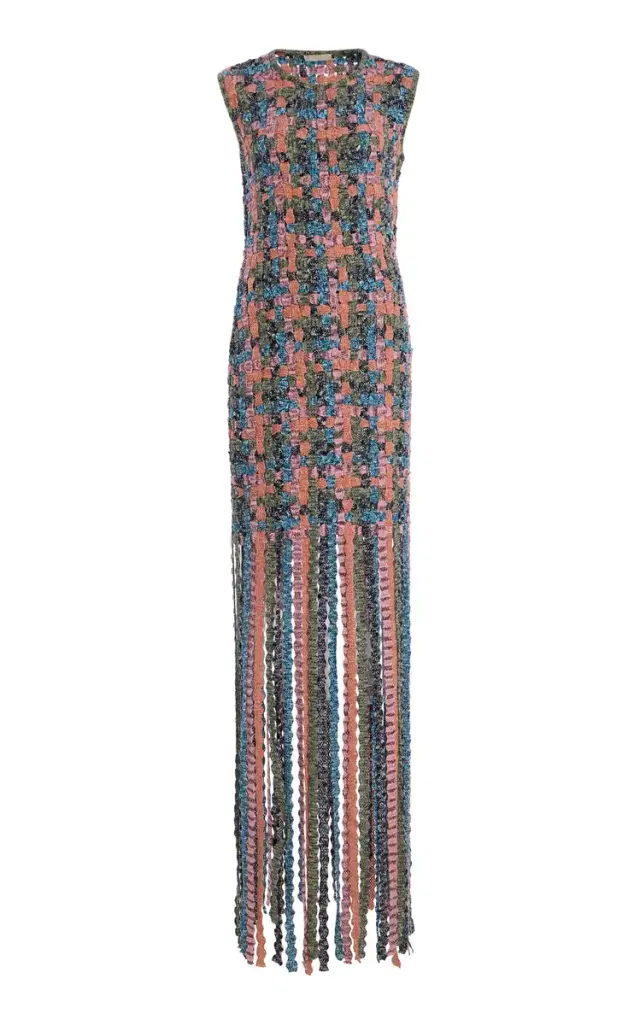 Ulla Johnson Alexis Fringed Macramé Cotton Knit Dress