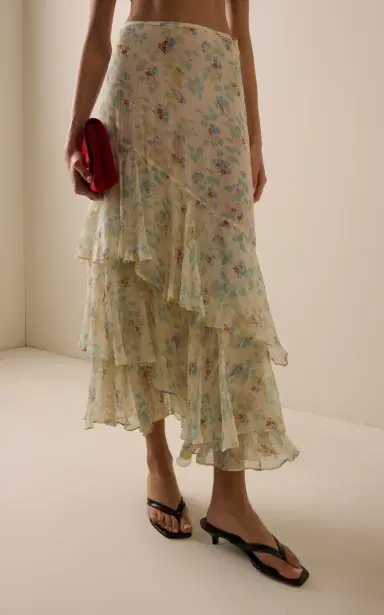 Ulla Johnson Meadow Floral Crinkled Silk Chiffon Midi Skirt | Thumbnail 3 Ulla Johnson Meadow Floral Crinkled Silk Chiffon Midi Skirt | Thumbnail 3