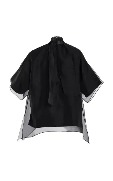 Brandon Maxwell The Cali Tie-Neck Silk-Organza Blouse | Thumbnail 5 Brandon Maxwell The Cali Tie-Neck Silk-Organza Blouse | Thumbnail 5