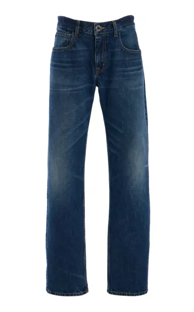 Brandon Maxwell The Beau Buckle-Detailed Denim Straight-Leg Jeans | Thumbnail 1