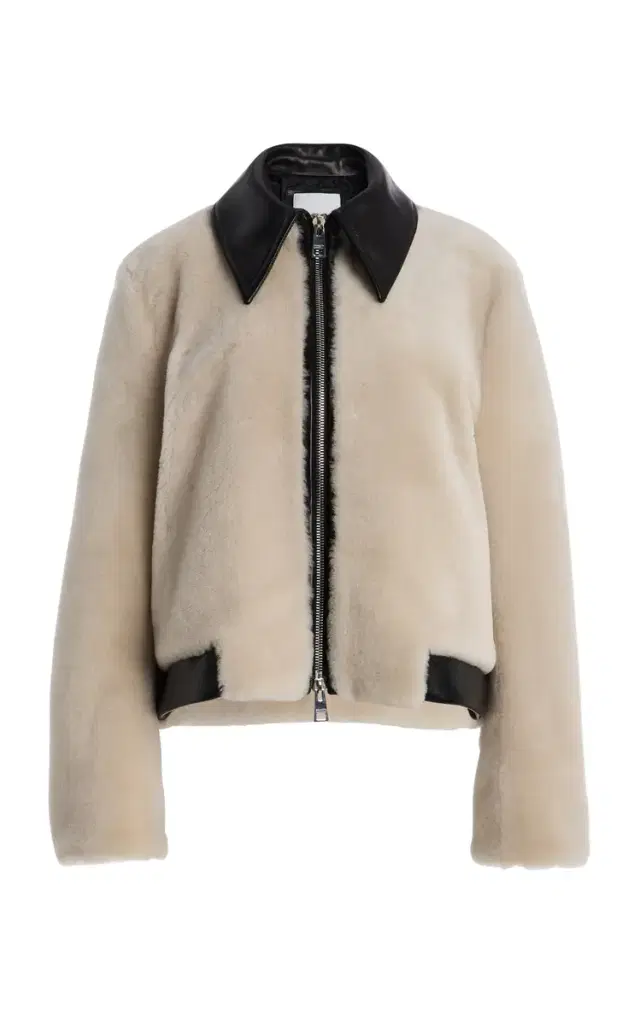 The Whitaker Leather-Detailed Shearling Jacket