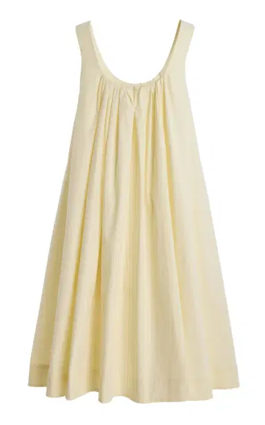 Brandon Maxwell The Lennox Shirred Stretch-Cotton Midi Dress | Thumbnail 3